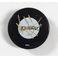 Kent Huskins Anaheim Ducks Signed Hockey Puck JSA Authenticated Smudged