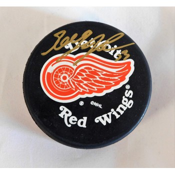 Greg Johnson Detroit Red Wings Signed Hockey Puck JSA Authenticated