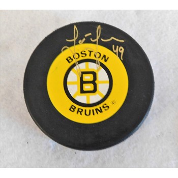 Joe Juneau Boston Bruins Signed Hockey Puck JSA Authenticated
