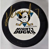Alexei Kasatonov Signed Mighty Ducks of Anaheim Hockey Puck JSA Authenticated