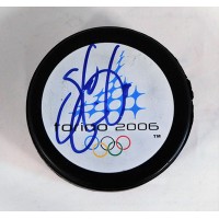 Saku Koivu Signed Torino Olympics 2006 Hockey Puck JSA Authenticated
