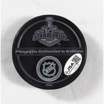 Chris Kunitz Anaheim Ducks Signed 2007 Stanley Cup Hockey Puck JSA Authenticated