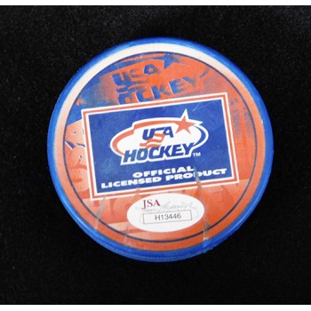 Jamie Langenbrunner Team USA Signed Hockey Puck JSA Authenticated