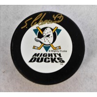 Stephan Lebeau Anaheim Mighty Ducks Signed Hockey Puck JSA Authenticated