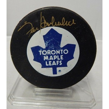 Frank Mahovlich Signed Toronto Maples Leafs NHL Hockey Puck UDA Authenticated