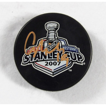 Andy McDonald Anaheim Ducks Signed 2007 Stanley Cup Hockey Puck JSA Authentic