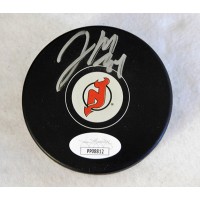 Jon Merrill New Jersey Devils Signed Hockey Puck JSA Authenticated