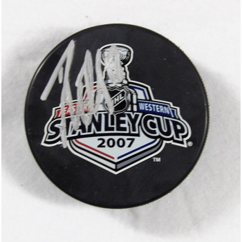 Drew Miller Anaheim Ducks Signed 2007 Stanley Cup Hockey Puck JSA Authenticated