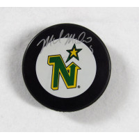 Mike Modano Minnesota North Stars Signed Hockey Puck JSA Authenticated