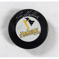 Joe Mullen Pittsburgh Penguins Signed Hockey Puck JSA Authenticated