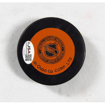 Joe Mullen Pittsburgh Penguins Signed Hockey Puck JSA Authenticated