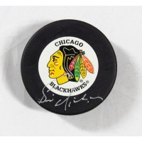 Bernie Nicholls Signed Chicago Blackhawks Hockey Puck JSA Authenticated