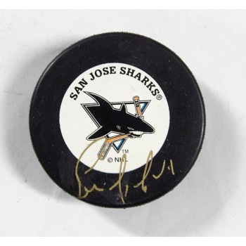 Bernie Nicholls Signed San Jose Sharks Hockey Puck JSA Authenticated Smudging