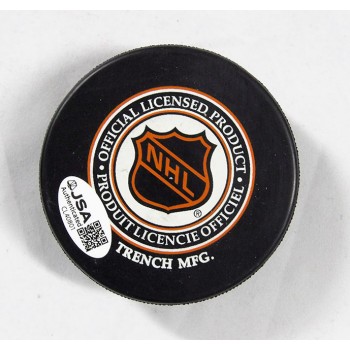 Bernie Nicholls Signed San Jose Sharks Hockey Puck JSA Authenticated Smudging