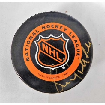 Bernie Nicholls Signed Official Game Hockey Puck JSA Authenticated