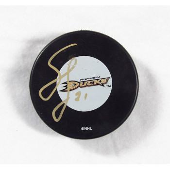 Sean O'Donnell Anaheim Ducks Signed Hockey Puck JSA Authenticated Smudged