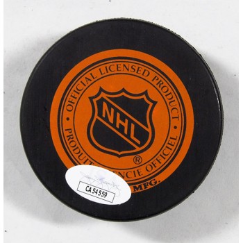 Adam Oates Boston Bruins Signed Hockey Puck JSA Authenticated Smudged