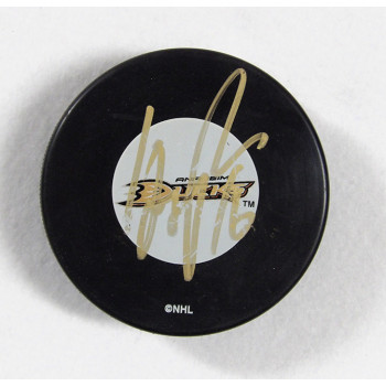 George Parros Anaheim Ducks Signed Hockey Puck JSA Authenticated Smudged