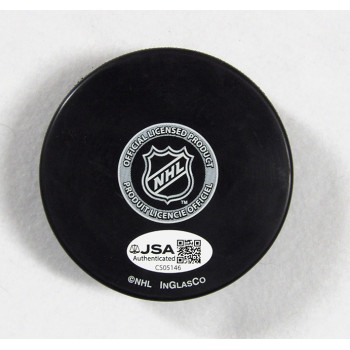 George Parros Anaheim Ducks Signed Hockey Puck JSA Authenticated Smudged
