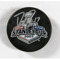 Dustin Penner Anaheim Ducks Signed 2007 Stanley Cup Hockey Puck JSA Authentic