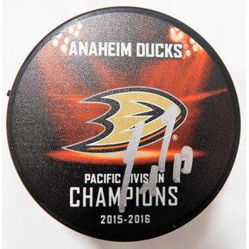 Corey Perry Signed Anaheim Ducks 2015-16 Champions Hockey Puck JSA Authenticated
