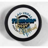Manon Rheaume Las Vegas Thunder Signed IHL Hockey Puck JSA Authenticated