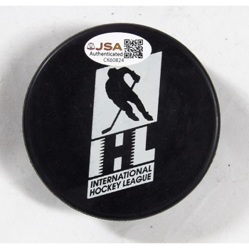 Manon Rheaume Las Vegas Thunder Signed IHL Hockey Puck JSA Authenticated