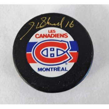 Henri Richard Montreal Canadiens Signed Hockey Puck JSA Authenticated