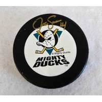 Joe Sacco Anaheim Mighty Ducks Signed Hockey Puck JSA Authenticated