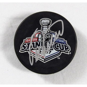 Teemu Selanne Anaheim Ducks Signed 2007 Stanley Cup Hockey Puck JSA Authentic