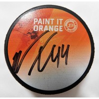 Nate Thompson Signed Anaheim Ducks Paint it Orange Hockey Puck JSA Authenticated