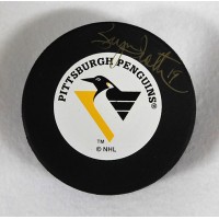 Bryan Trottier Pittsburgh Penguins Signed Hockey Puck JSA Authenticated