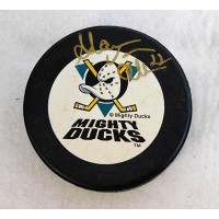 Shaun Van Allen Anaheim Mighty Ducks Signed Hockey Puck JSA Authenticated
