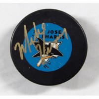 Mike Vernon San Jose Sharks Signed Hockey Puck JSA Authenticated