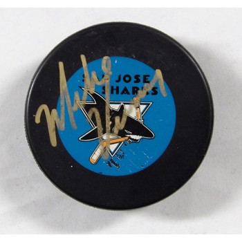 Mike Vernon San Jose Sharks Signed Hockey Puck JSA Authenticated