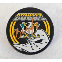 Vitaly Vishnevsky Anaheim Mighty Ducks Signed Hockey Puck JSA Authenticated