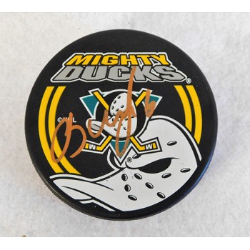 Vitaly Vishnevsky Anaheim Mighty Ducks Signed Hockey Puck JSA Authenticated