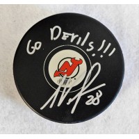 Anton Volchenkov New Jersey Devils Signed Hockey Puck JSA Authenticated
