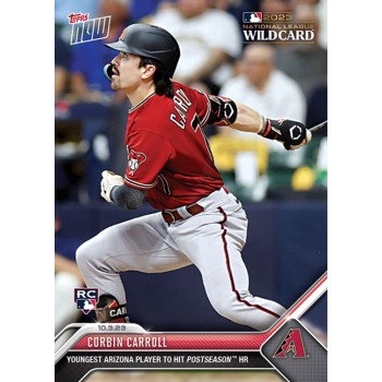 Corbin Carroll 2023 MLB TOPPS NOW Youngest DBacks To Hit HR Postseason Card #961