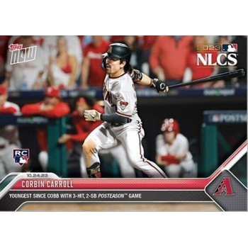 Corbin Carroll 2023 TOPPS NOW 3-Hit, 2 SB Rookie in Post Season Card #1040