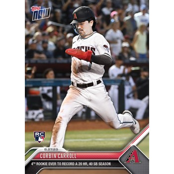 Corbin Carroll Arizona Diamondbacks 2023 Topps Now 20 HR 40 SB Rookie Card #773