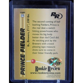 Prince Fielder Milwaukee Brewers Premiere Rookie Review Baseball Card #10 90/99