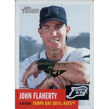 John Flaherty Rays 2002 Topps Heritage Card #217 Special Olympics Nevada 1/1