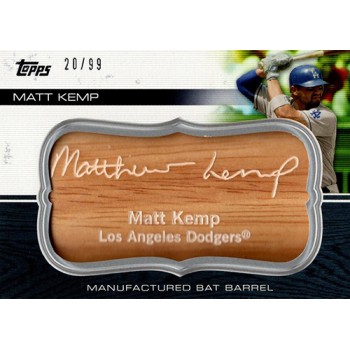 Matt Kemp Los Angeles Dodgers 2010 Topps Update Bat Barrel Card #MBB-42 20/99