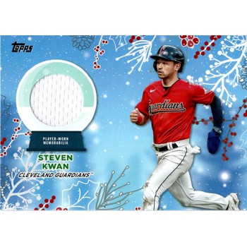 Steven Kwan Cleveland Guardians 2023 Topps Holiday Relic Jersey Card #RC-SK