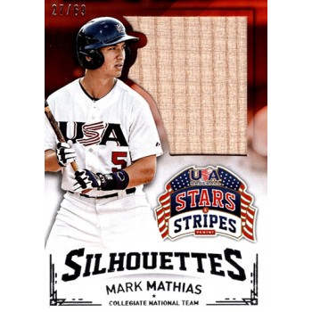 Mark Mathias 2015 Panini USA Stars and Stripes Silhouettes Bat Card #69 27/69