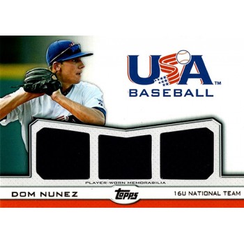 Dom Nunez 2011 Topps USA Baseball Triple Jersey Card #TR-DN 4/10