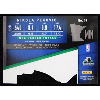 Nikola Pekovic 2014-15 Panini Prestige Bonus Shots Die-Cuts Premium Card #49 /25