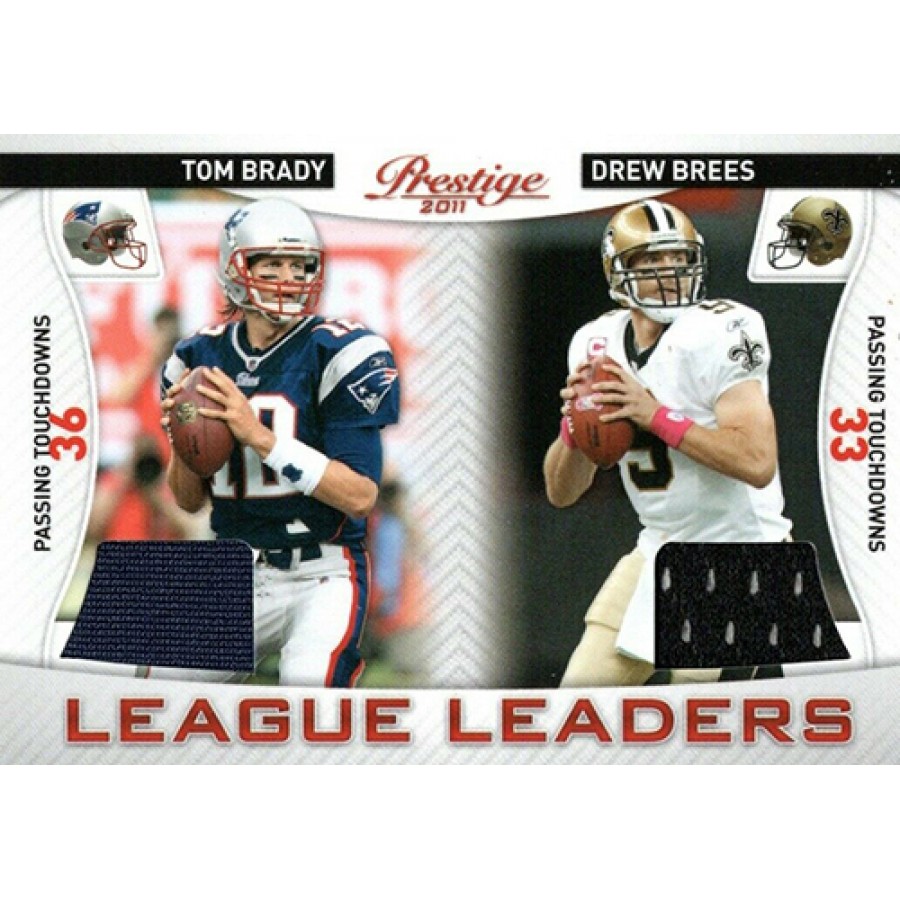 Tom Brady & Drew Brees 2011 Panini Prestige LL Game Used Patch #14