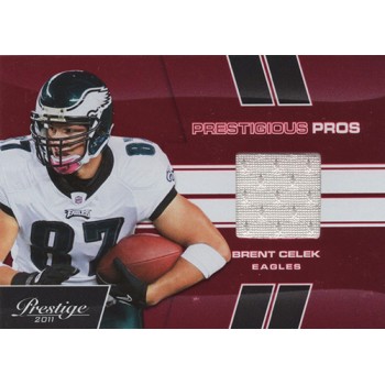 Brent Celek 2011 Panini Prestige Prestigious Pros Red Materials Card #5 /250